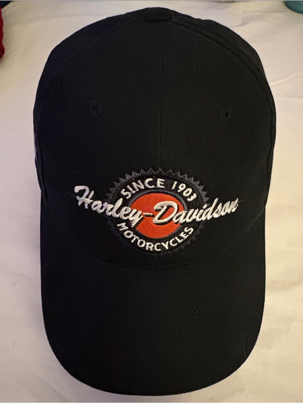 Harley-Davidson Black Cap with Orange Emblem